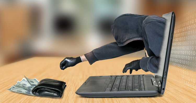 zander identity theft protection service overview thief coming out of laptop to steal wallet with money